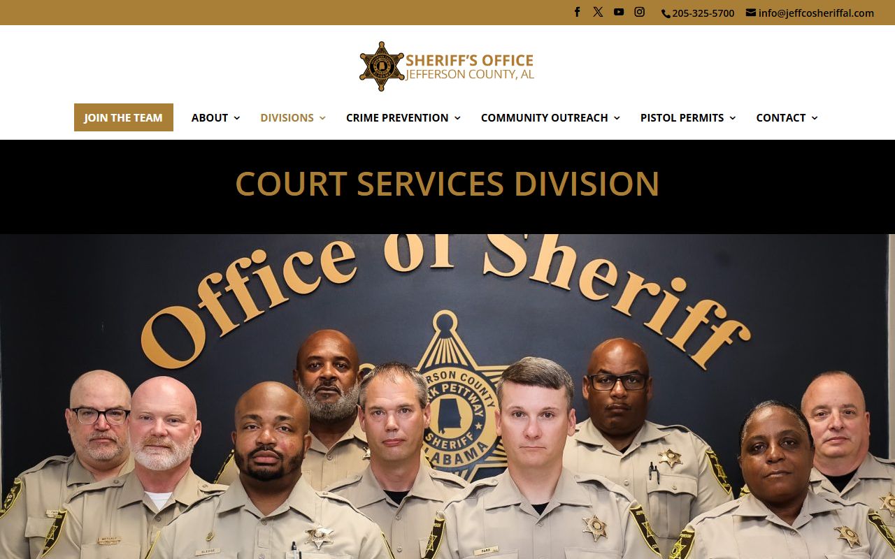 Jefferson County Sheriff Court Services and Warrant Detail page