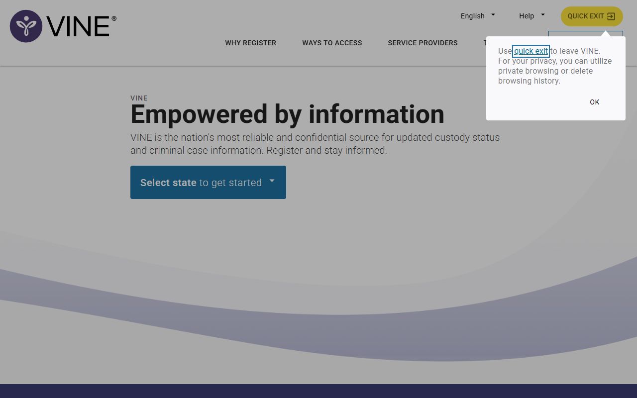 VINELink Alabama released inmate notification system